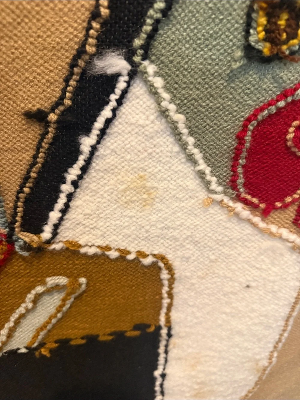 Vintage Ecuadorian Handwoven Parrot Wall Tapestry - Mid Century Modern